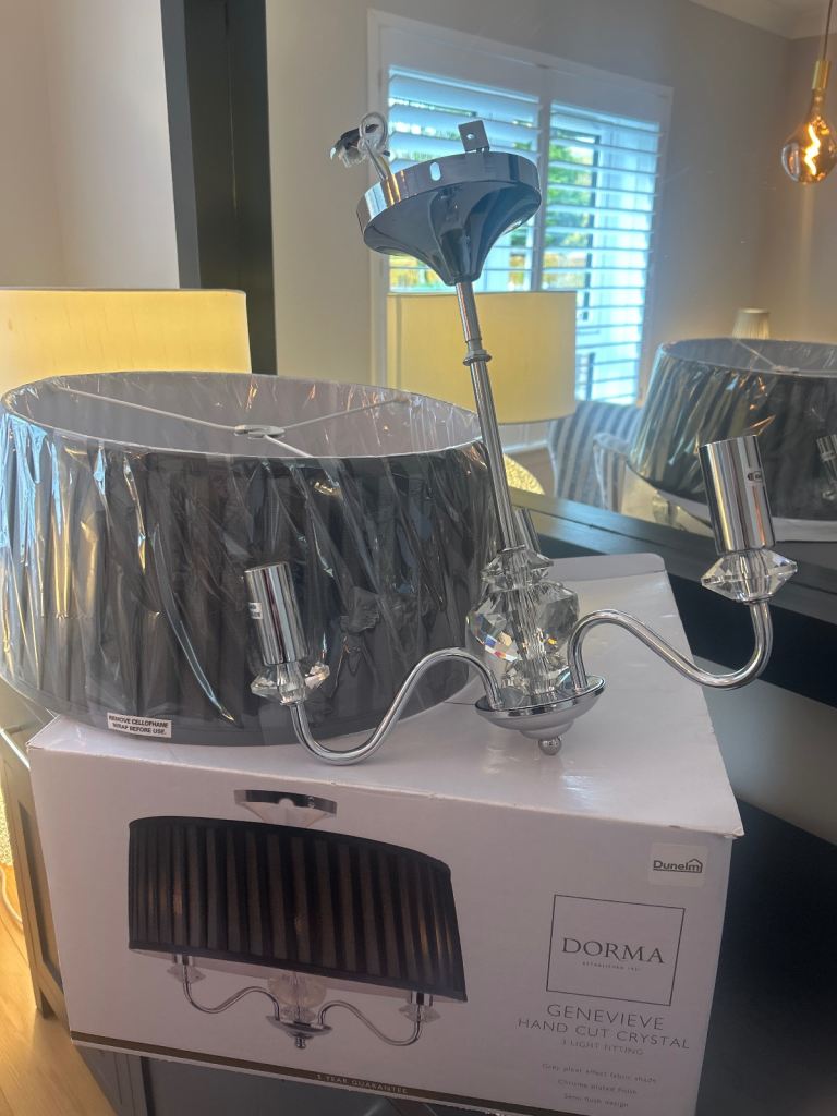 Dorma Genevieve Crystal 3 light ceiling pendant light 