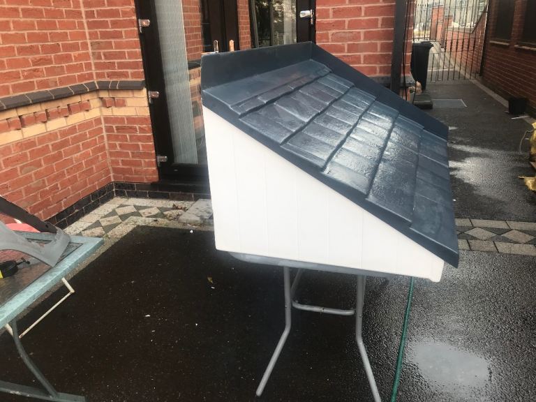 Fibreglass door canopy corner fitting 