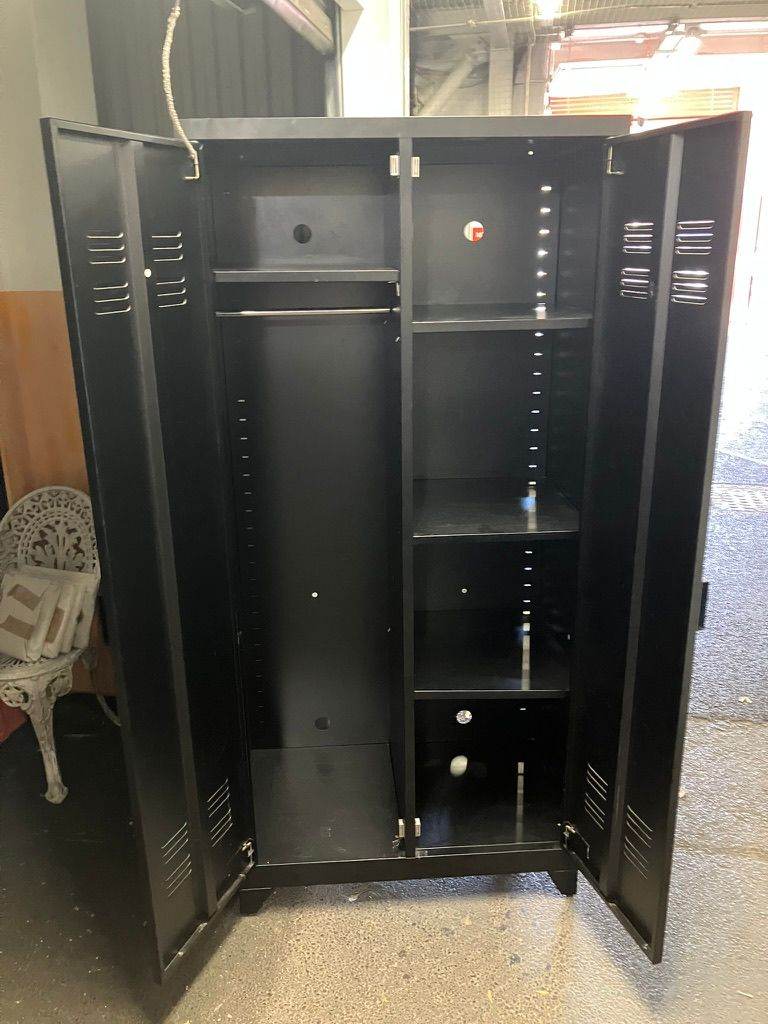 Black metal cupboard