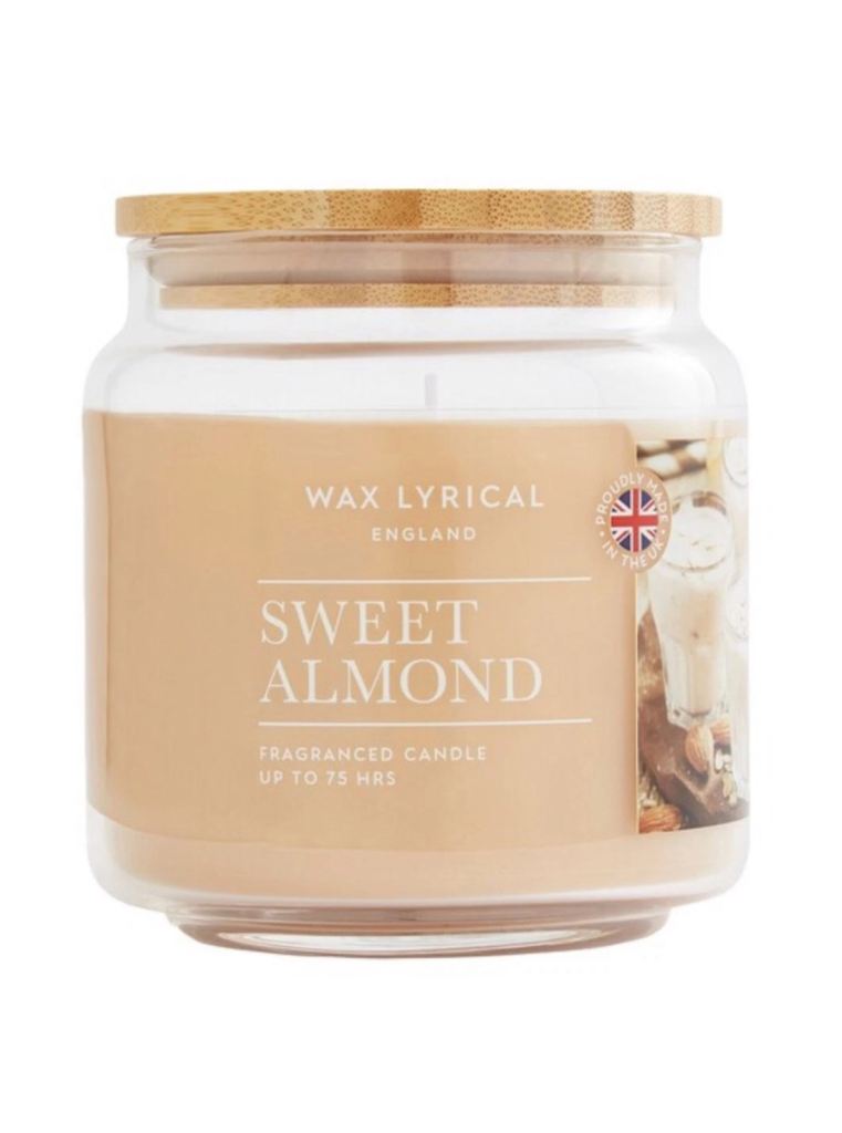 WAX LYRICAL England Sweet Almond Fragranced Scented Jar Wax Candle 75 HRS 335g