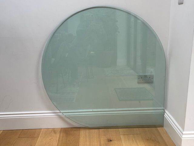 Glass hearth for log burner 