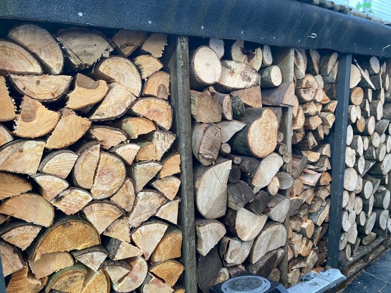 Wood burning logs. Stove - fire pit - barbecue 