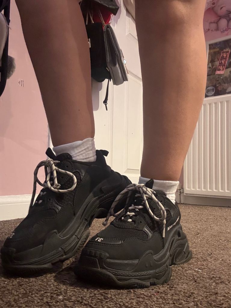 Balenciaga Triple S Trainers – Black, UK Size 4