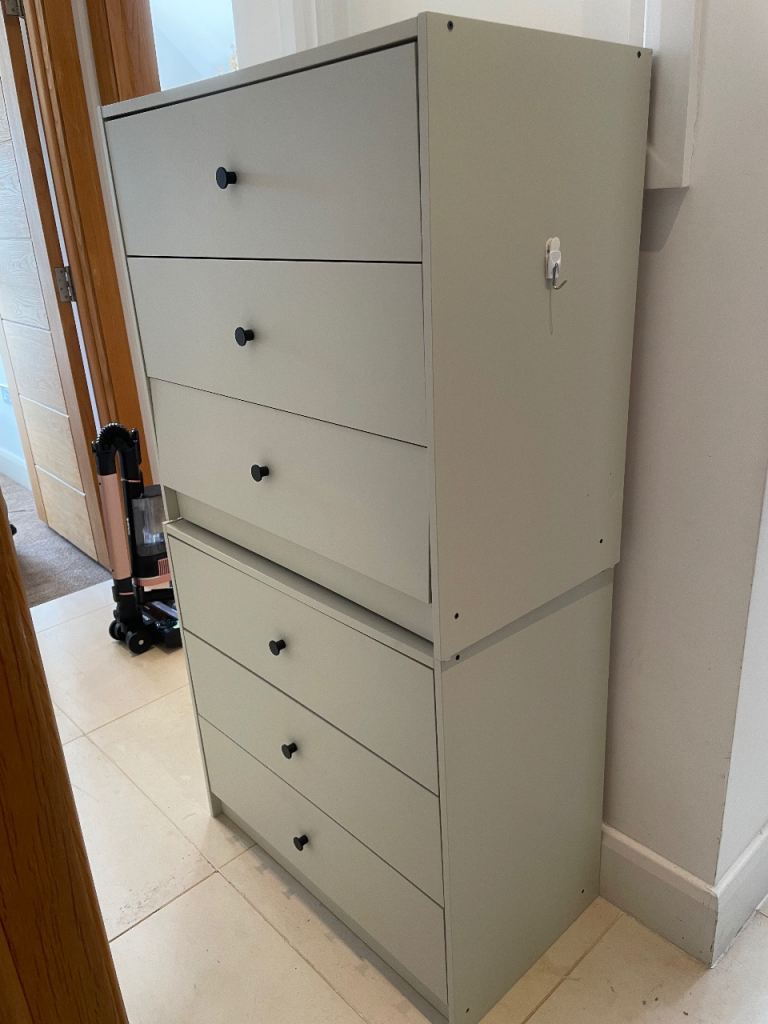 Pair of Light Grey Chests of Drawers – Good Condition