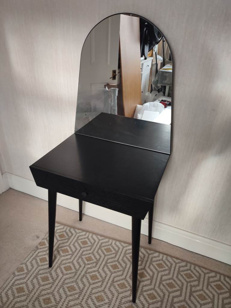 La Redoute Claroy Black Scandi Style Dressing Table with Mirror