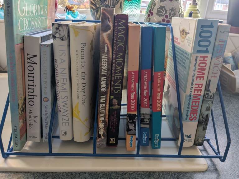 image for Blue table top book rack