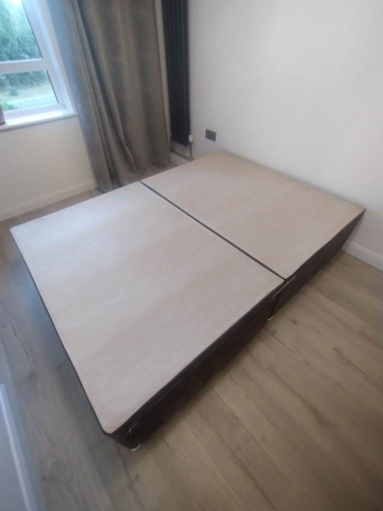 Double divan bed base with storage 