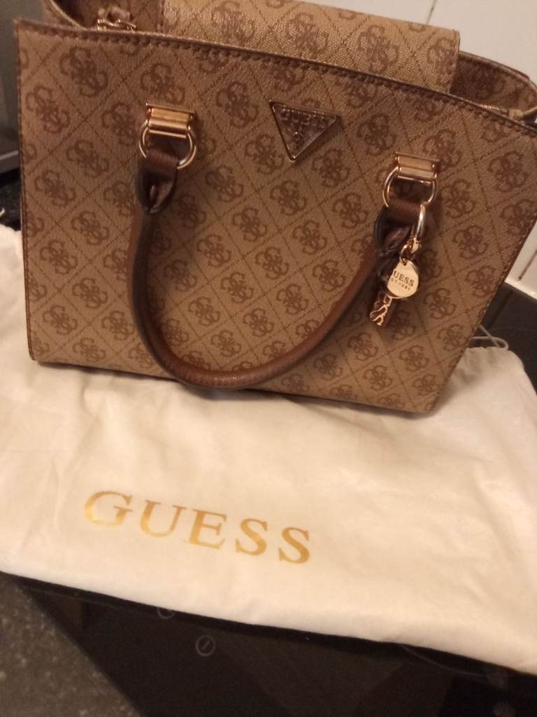 Guess Handbag in Brown Monogram - As Good As New