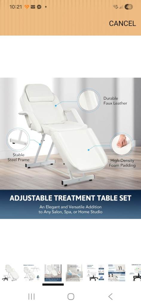 White Adjustable Beauty / Massage Treatment Table