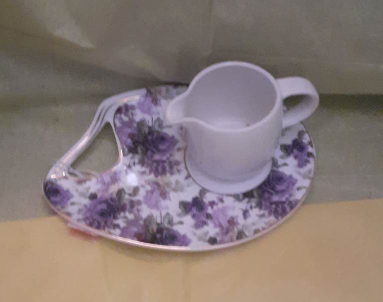 Cream tea plate with cream jug 