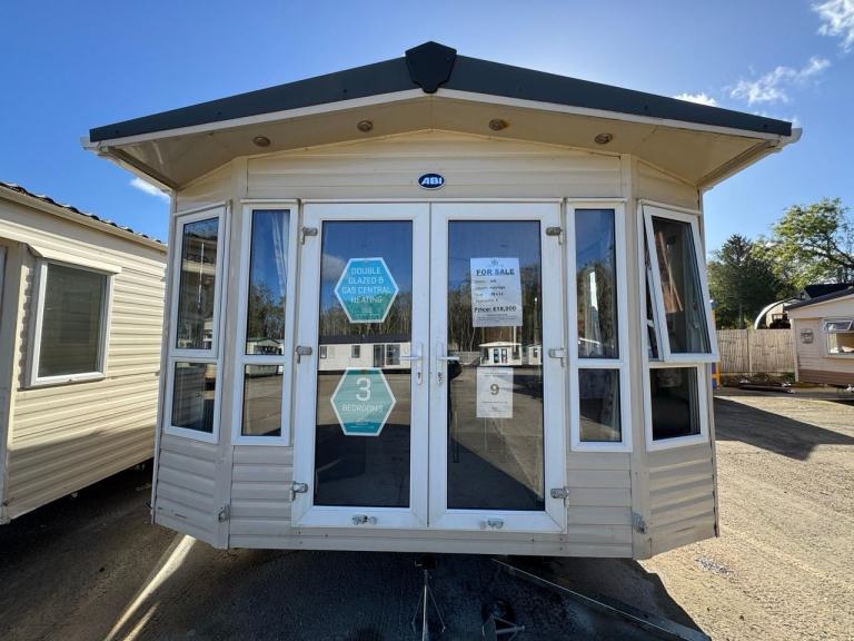 3 Bed 38x12 Offsite/Self Build Static Caravan - DG, CH, New Carpet, French Doors