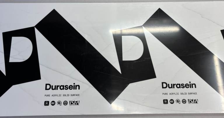 Durasein acrylic Designer white PM4097 worktop offcut 12mm x 760mm x 2640mm