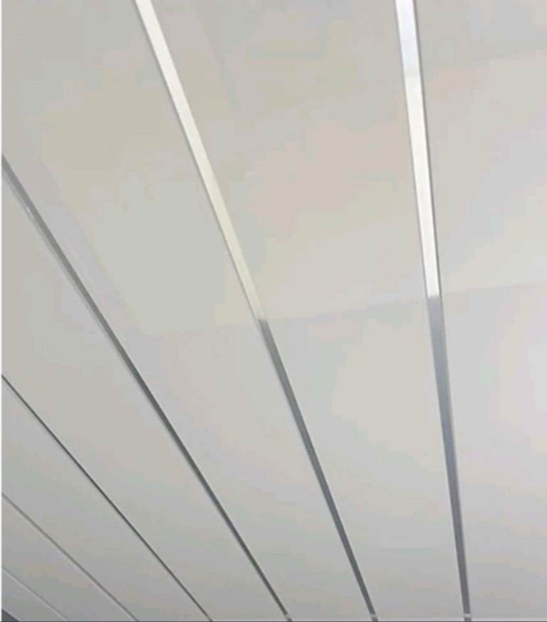 White and silver ceiling panel