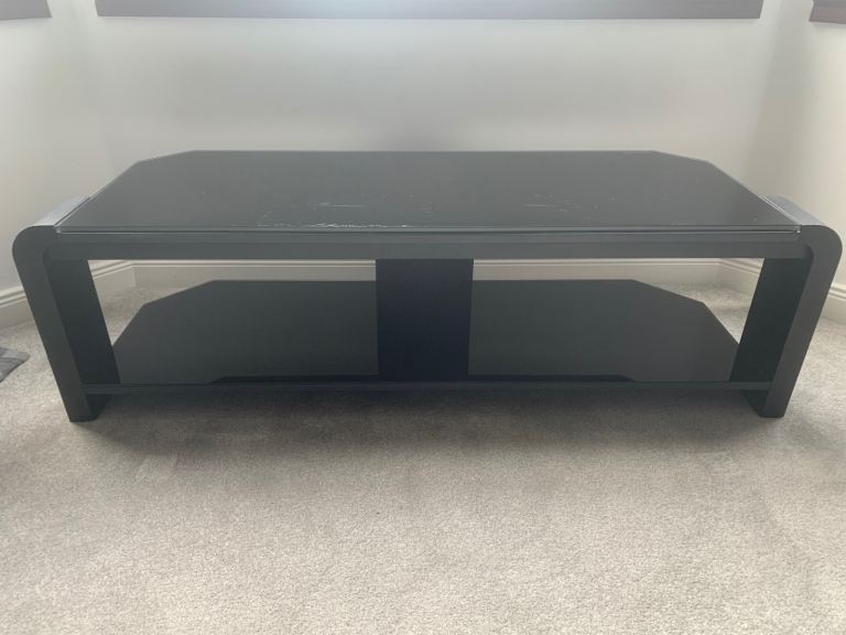 Black Glass TV Stand