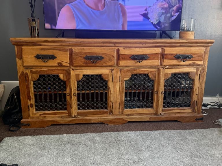 Solid heavy wooden sideboard 