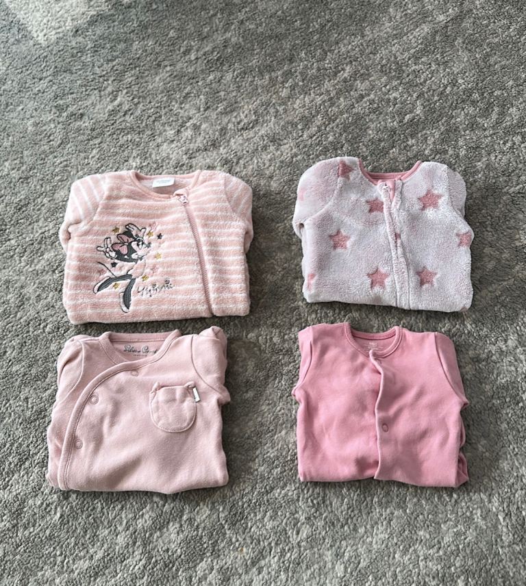 Pink Girls’ Baby Sleepsuit Bundle 
