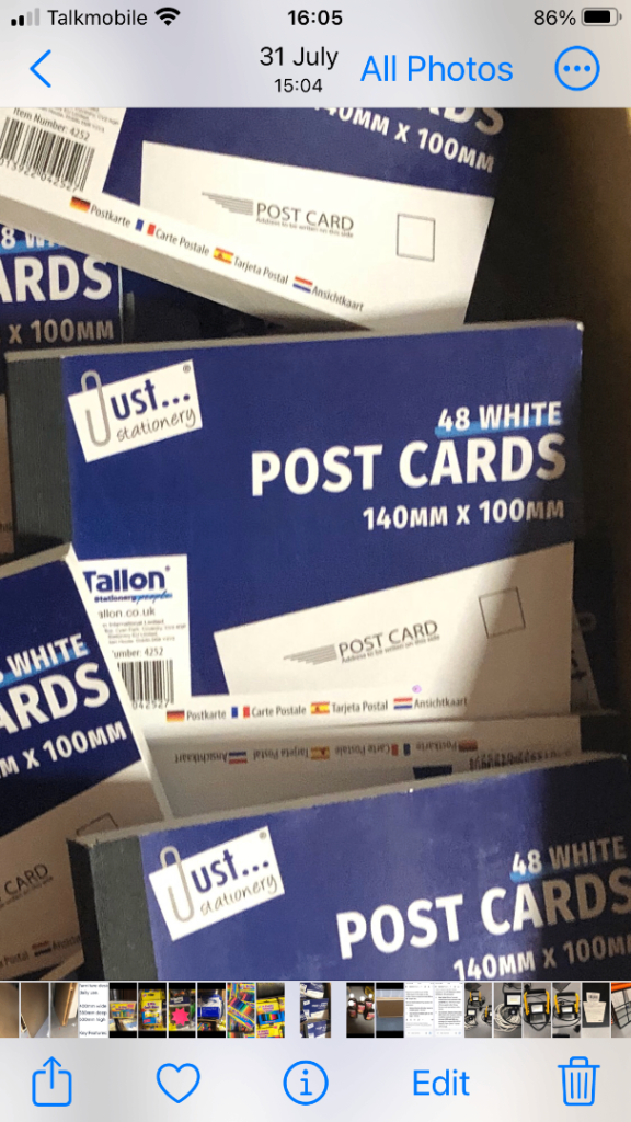 Tallon White Postcards 140mm x 100mm – Bulk Lot
