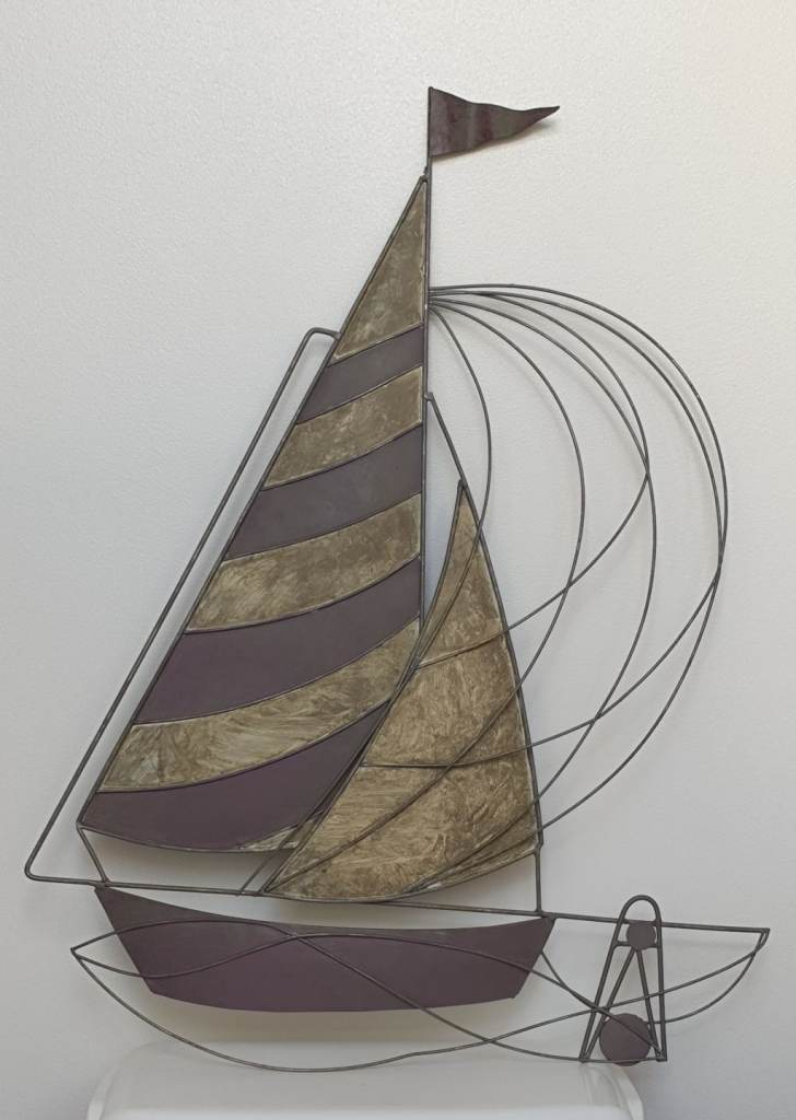 Metal boat wall art