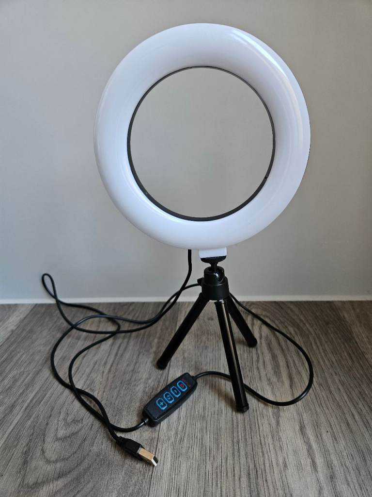 LED Ring Light with Tripod and Brightness Adjustment