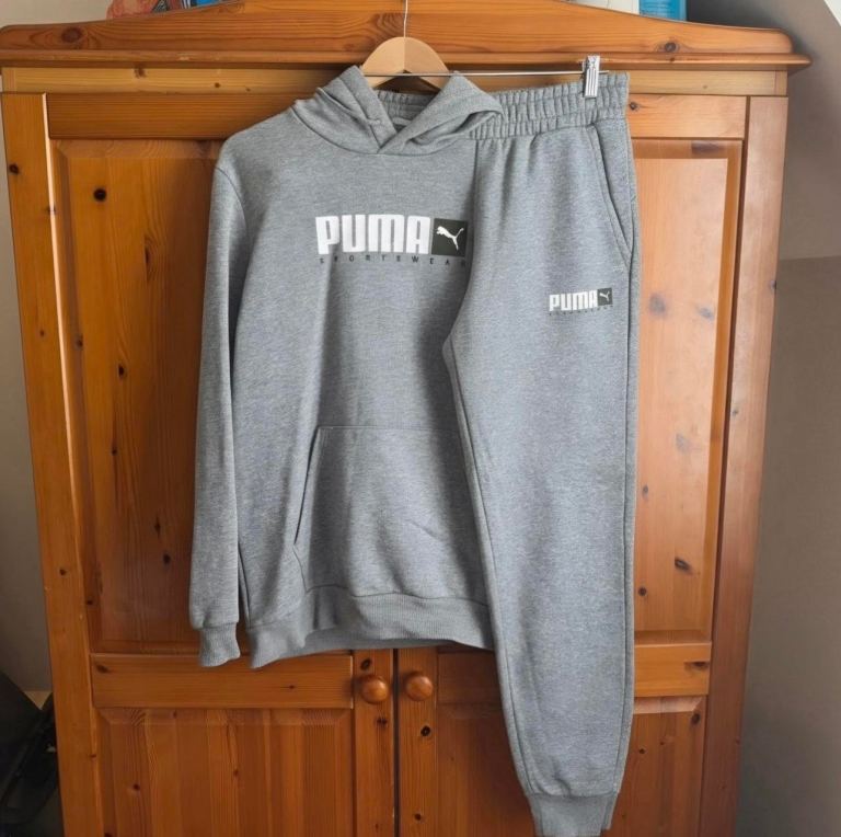 Puma Sportswear Grey Tracksuit – Hoodie & Joggers Set