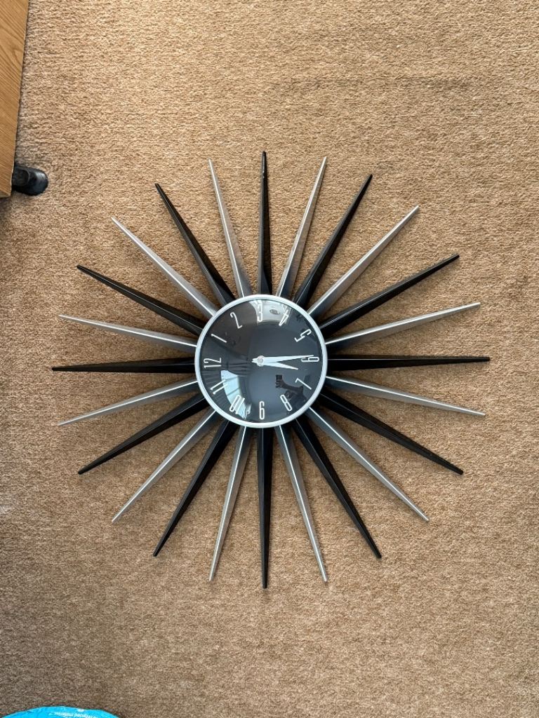 Modern Sunburst Wall Clock
