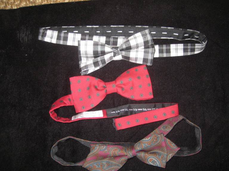image for 3 Brand New Bow Ties: Christian Dior Monsieur for £8; Paisley Silk for £6; Black/White for £4