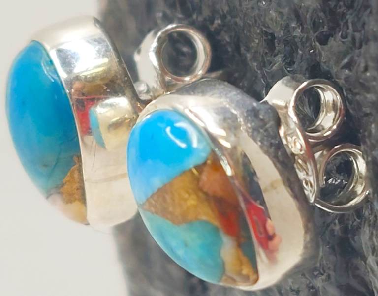 silver Spiny Oyster Mojave Studs