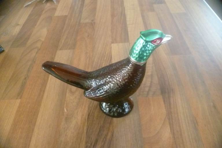 Vintage Glass Pheasant Avon Bottle 