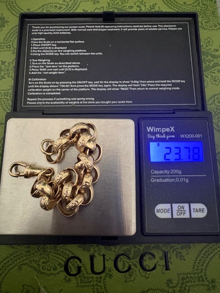 9ct gold belcher bracelet 