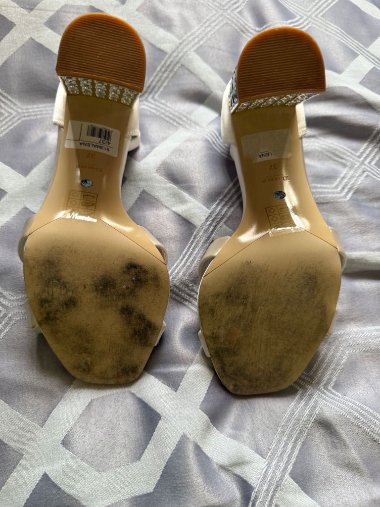 Ivory Wedding Sandals - Size 4