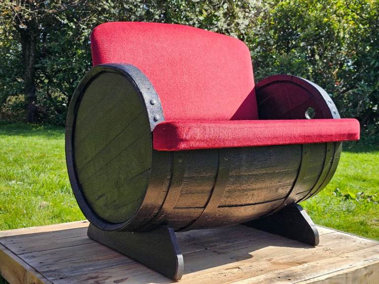 Handmade Barrel Armchair / Bench – Unique Rustic Furniture - DELIVERY POSSIBLE