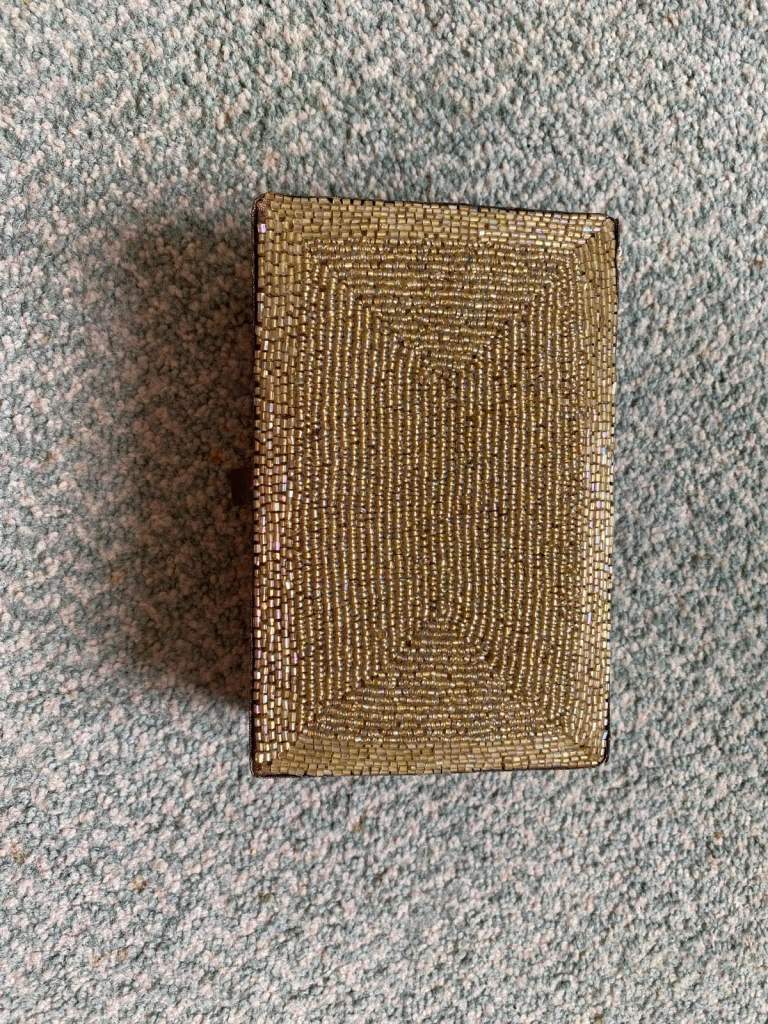 Beaded silk jewellery box