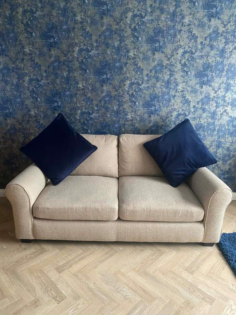 Beige 3 seater & matching chair