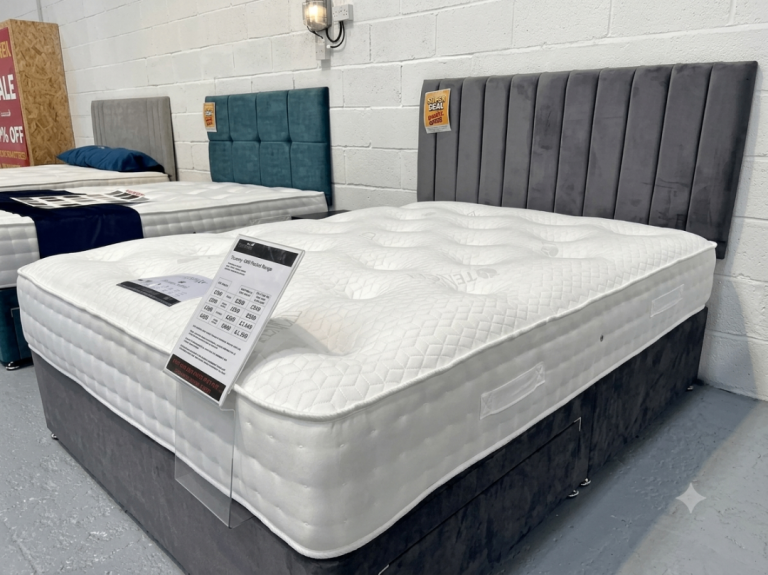 NEW Line Headboard bed - Double bed And Mattress  (4FT6) BRAND NEW - SAME DAY DELIVERY C O D