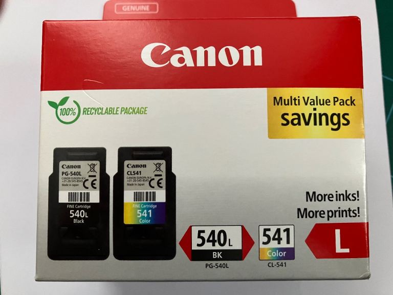 Canon PG-540L & CL-541 Ink Cartridges - Multi Value Pack
