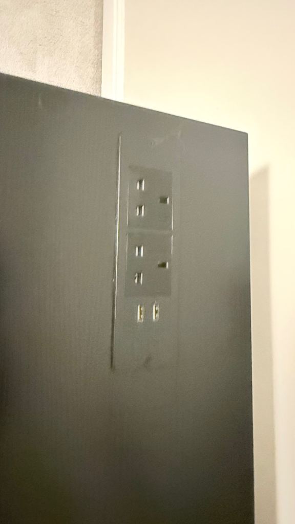 Black Combination Gamers Desk with Freestanding Storage Unit. Used