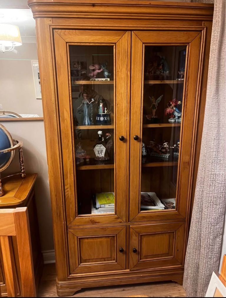 Oak display cabinet