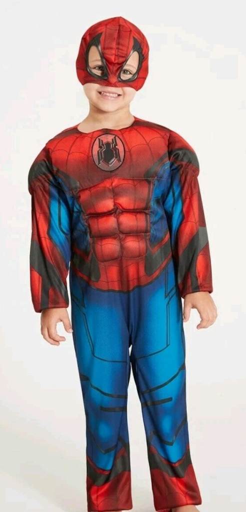 Spiderman costume with head cover Age 5-6 Spider-man