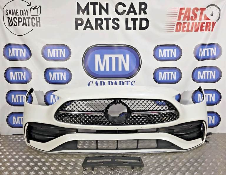 COMPLETE FRONT BUMPER FOR MERCEDES C CLASS W206 AMG LINE 22-25 PEARL WHITE