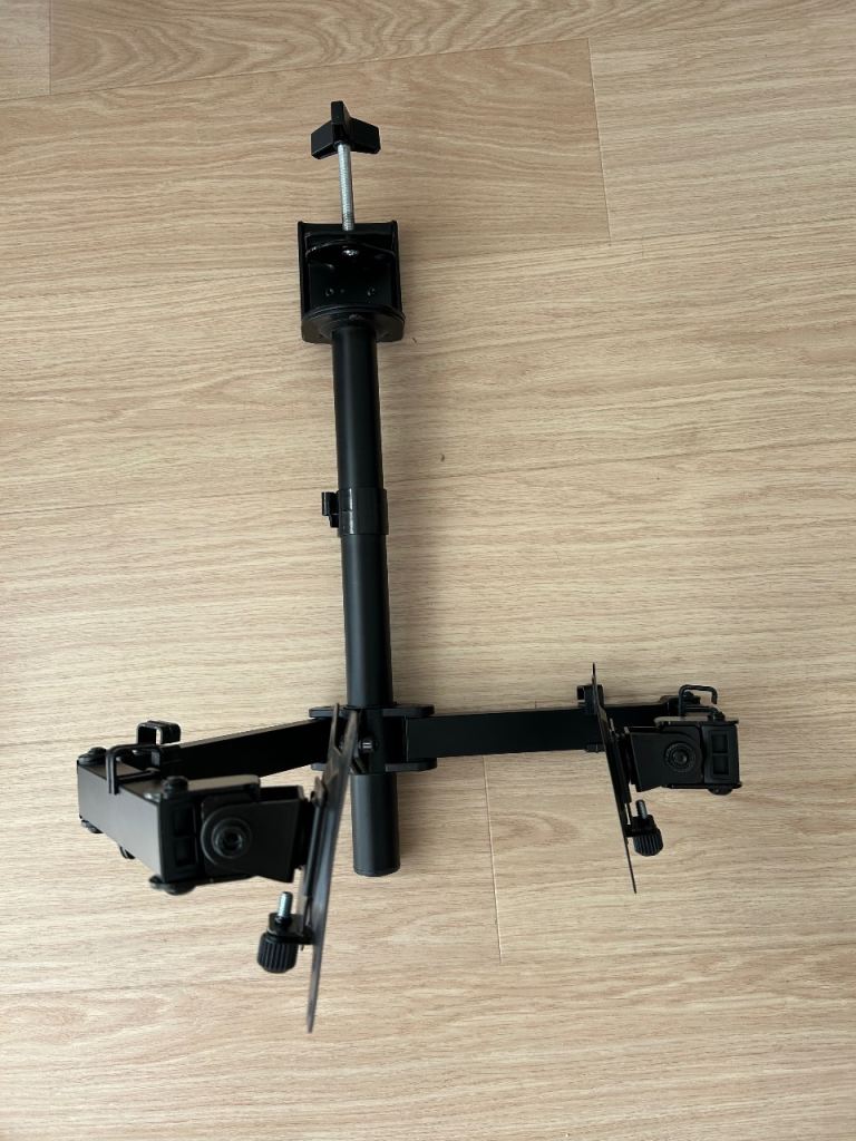 Dual Monitor Desk Mount Arm Stand – Black, Good Condition