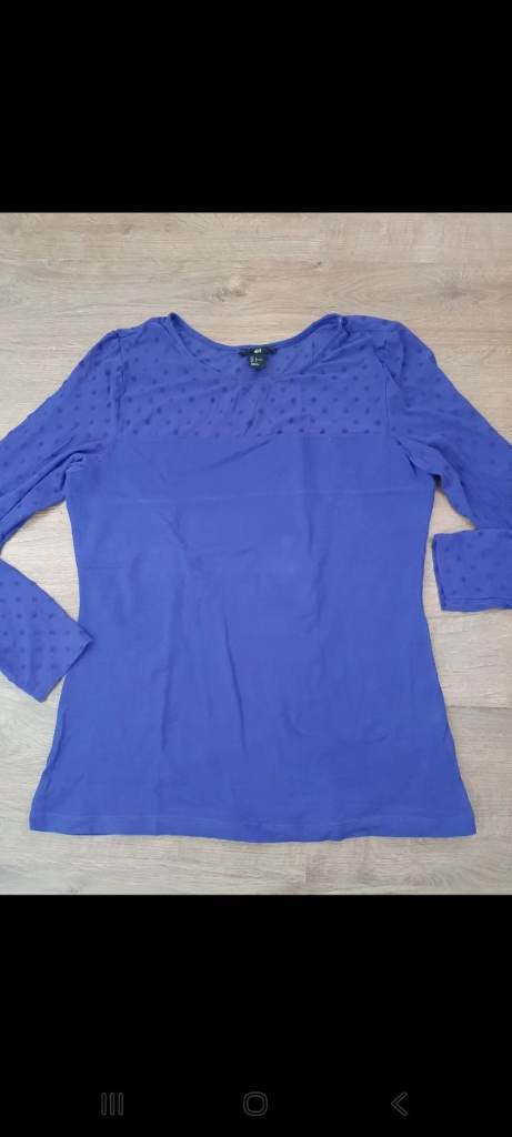 Blue top chiffon sleeves