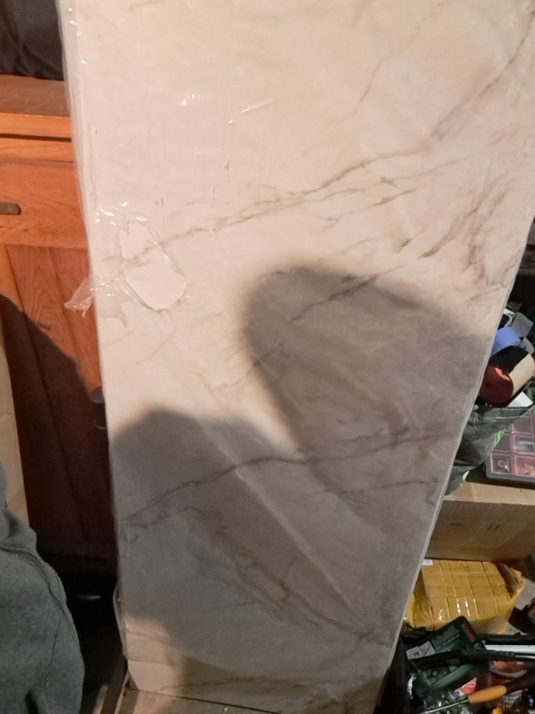 Egger White Levanto Marble Worktop Offcut - 165cm x 65cm