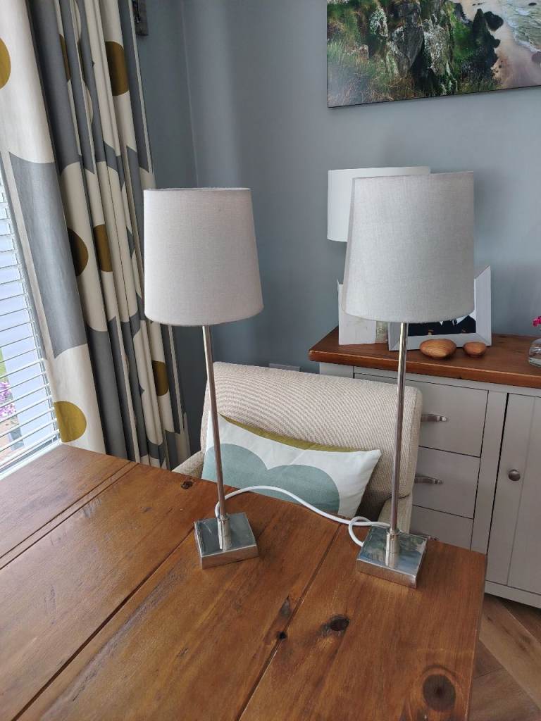 Set of white company lamps