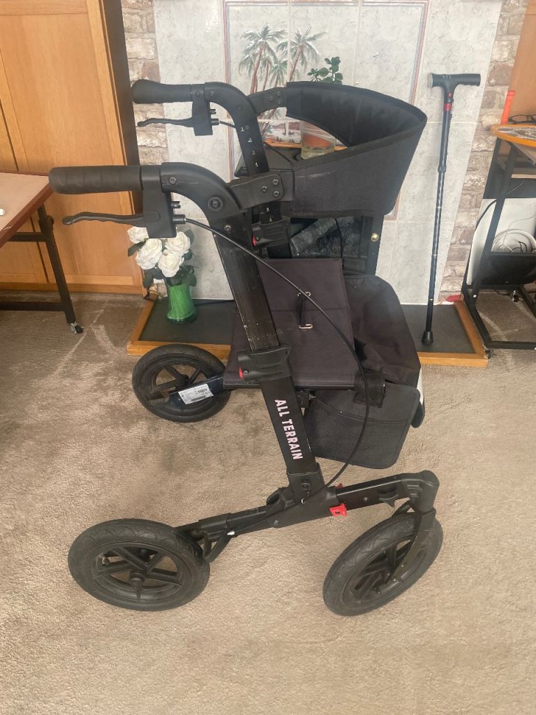 All Terrain Rollator Walker – Black, Good Condition