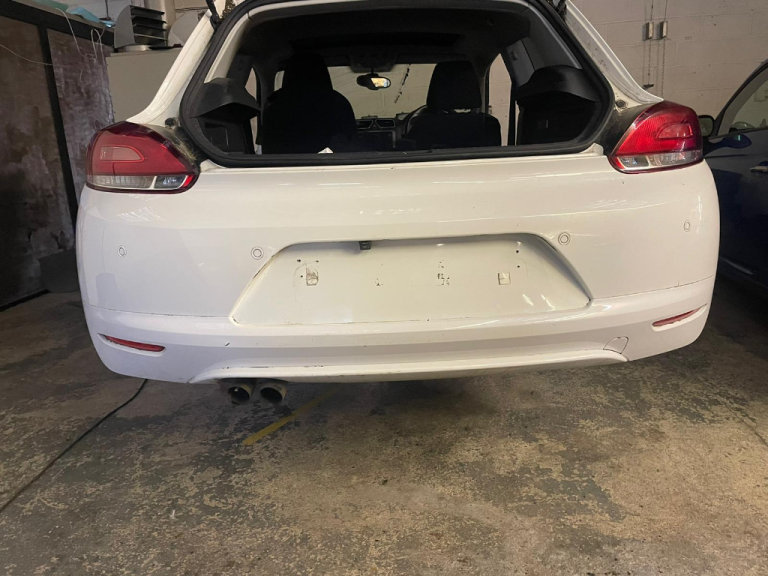 Volkswagen Scirocco 09-14 Rear Bumper 1K8807421 1K8807417H White LB9A