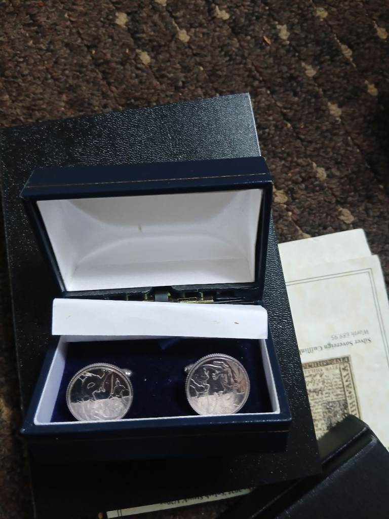 Silver Cufflinks in Presentation Box – As Good As New