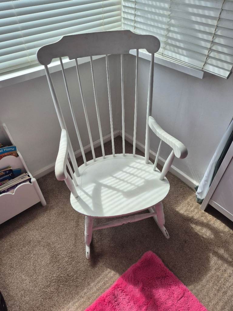 White Wooden Rocking Chair