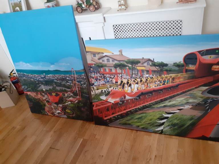 FERRARI LAND CANVAS PICTURES X 3