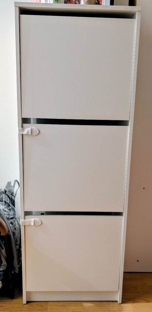 IKEA BISSA Shoe Cabinet - 3 Compartments - White