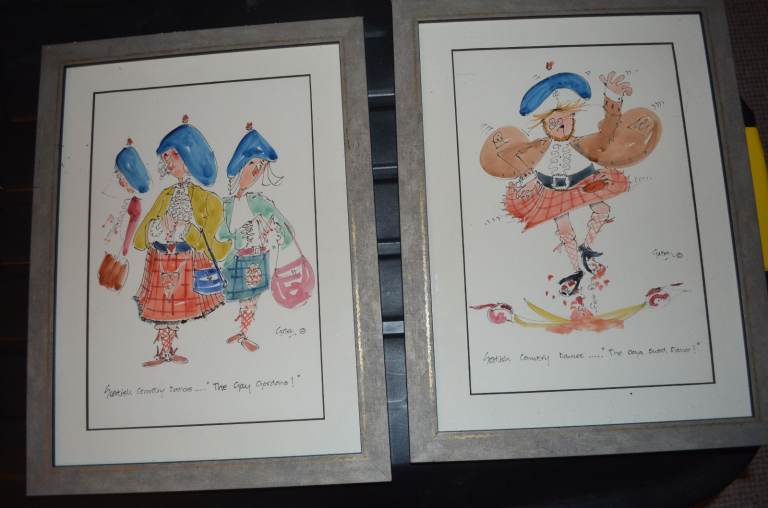 consider swap  2X  ORIGINAL WATER COLOURS SCOTTISH COMICAL 